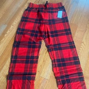 Red and Black plaid pajama pants for men